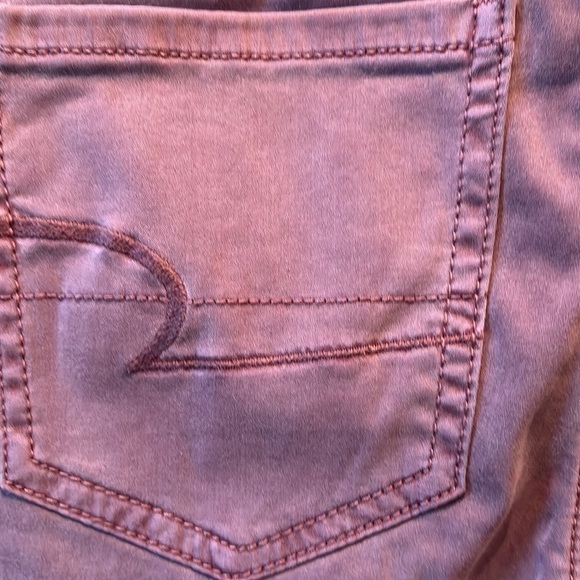 NWT American Eagle Hi Rise Belted Jegging Super Stretch Mauve 0 25W Short - Picture 7 of 12